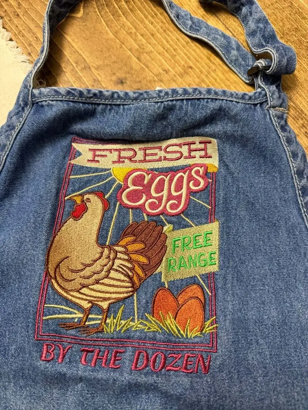 Fresh Eggs Free Range Denim Apron Kitchen